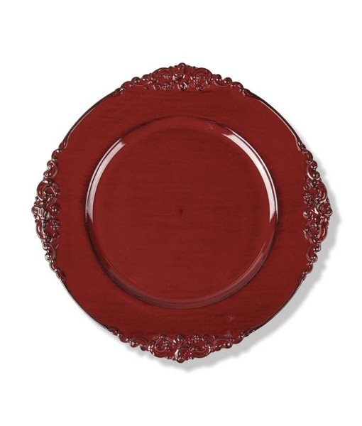 Embossed Round Charger Plate 12 Piece Dinnerware Set  Service for 12