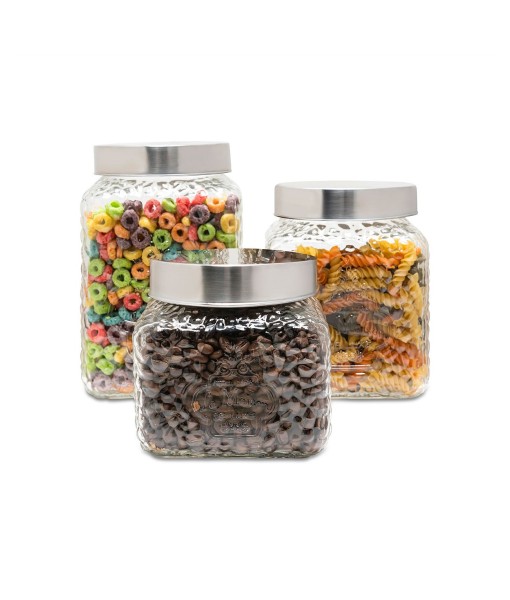 La Maison Hammered Glass Canisters Set  3 Piece