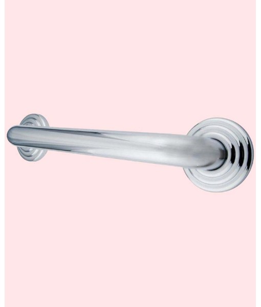 Restoration 12-Inch Decorative 1-1/4-Inch OD Grab Bar in Polished Chrome